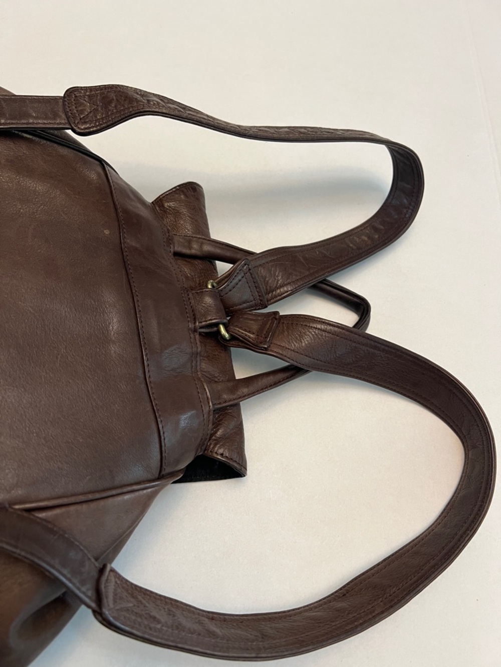 Boulder Ridge Brown Leather drawstring  Backpack Bag - Picture 16 of 16